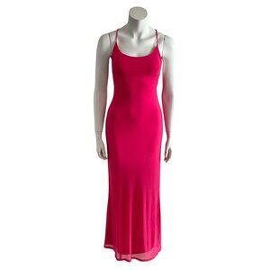 ASOS DESIGN Square Neck Strappy Maxi Dress In Bright Pink 4